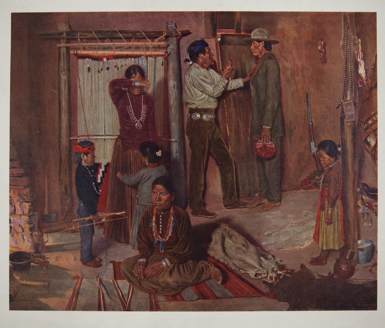 Lämnar hemmet för Carlisle Indian School (chromolitho) av Elbridge Ayer Burbank