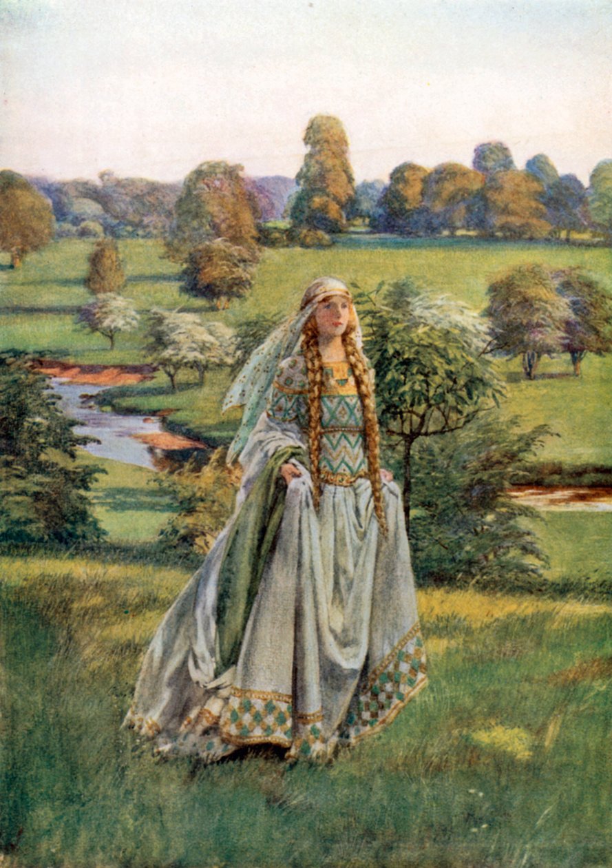 Guinevere. Tennyson (färglitografi) av Eleanor Fortescue-Brickdale