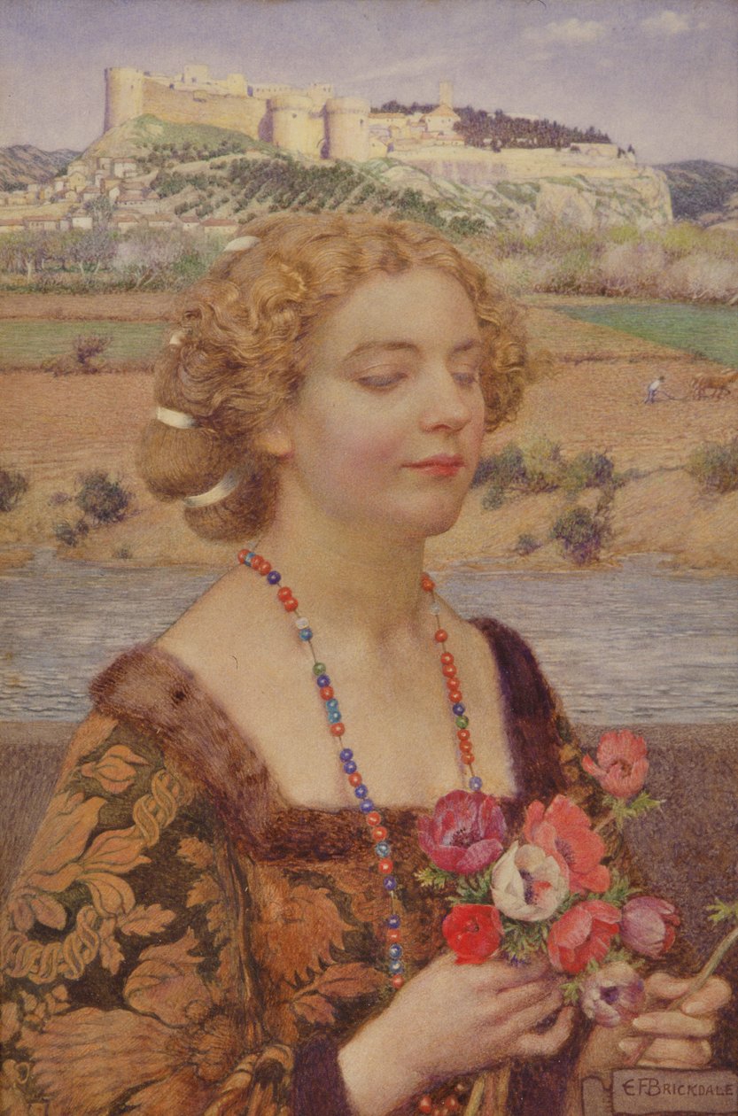 Laura av Avignon (akvarell på papper) av Eleanor Fortescue Brickdale