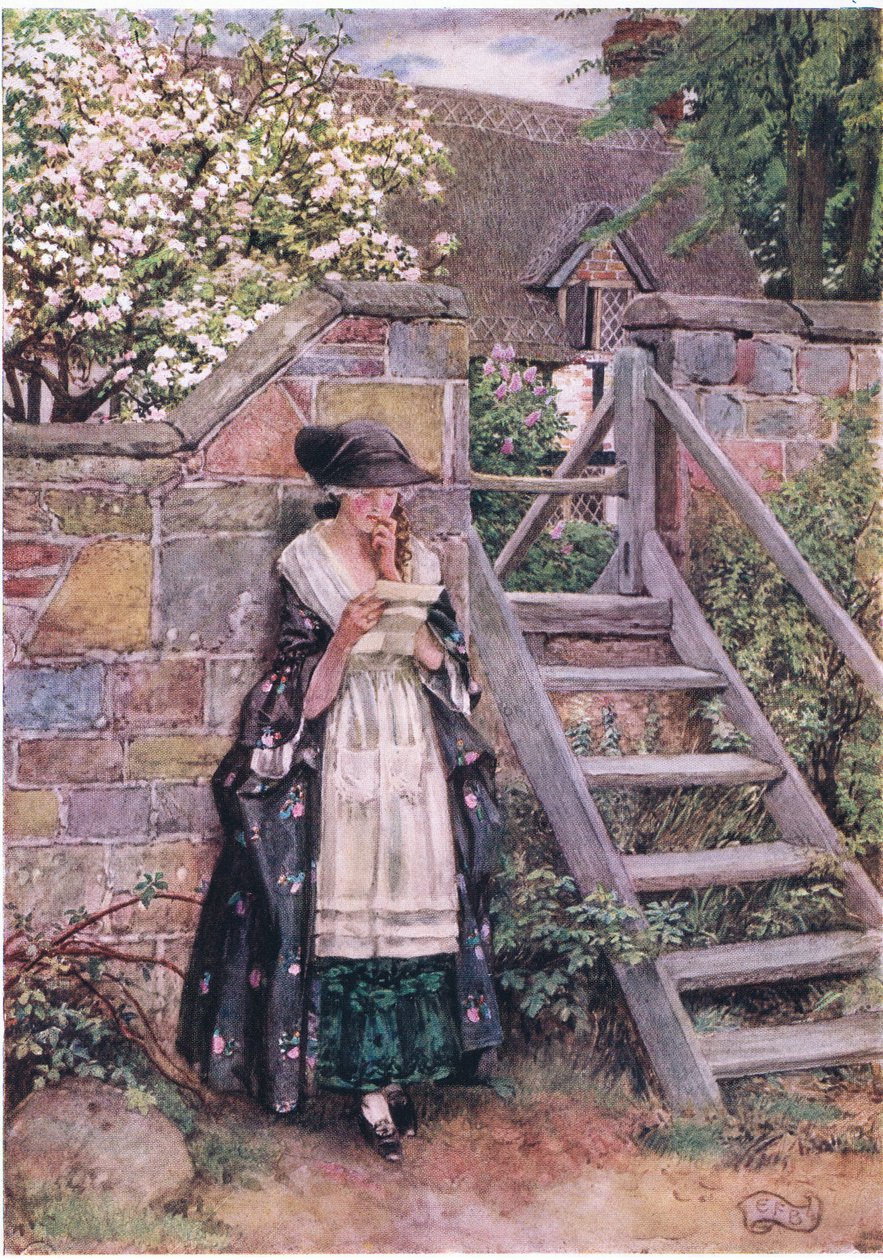 Olivia: "Det Olivia verkligen kände gav mig en del oro, i kampen mellan klokhet och passion övergav hennes livlighet henne helt." (litho) av Eleanor Fortescue Brickdale