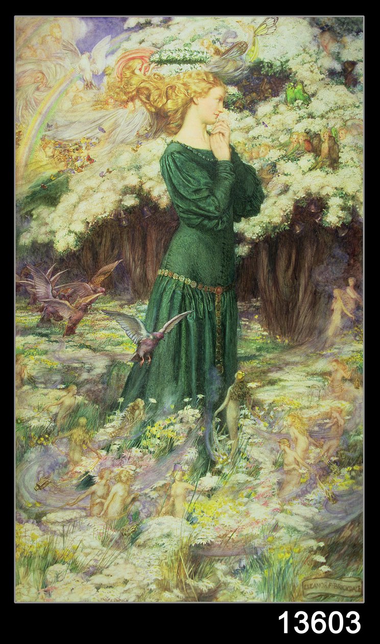 Älskarens värld (akvarell på papper) av Eleanor Fortescue Brickdale