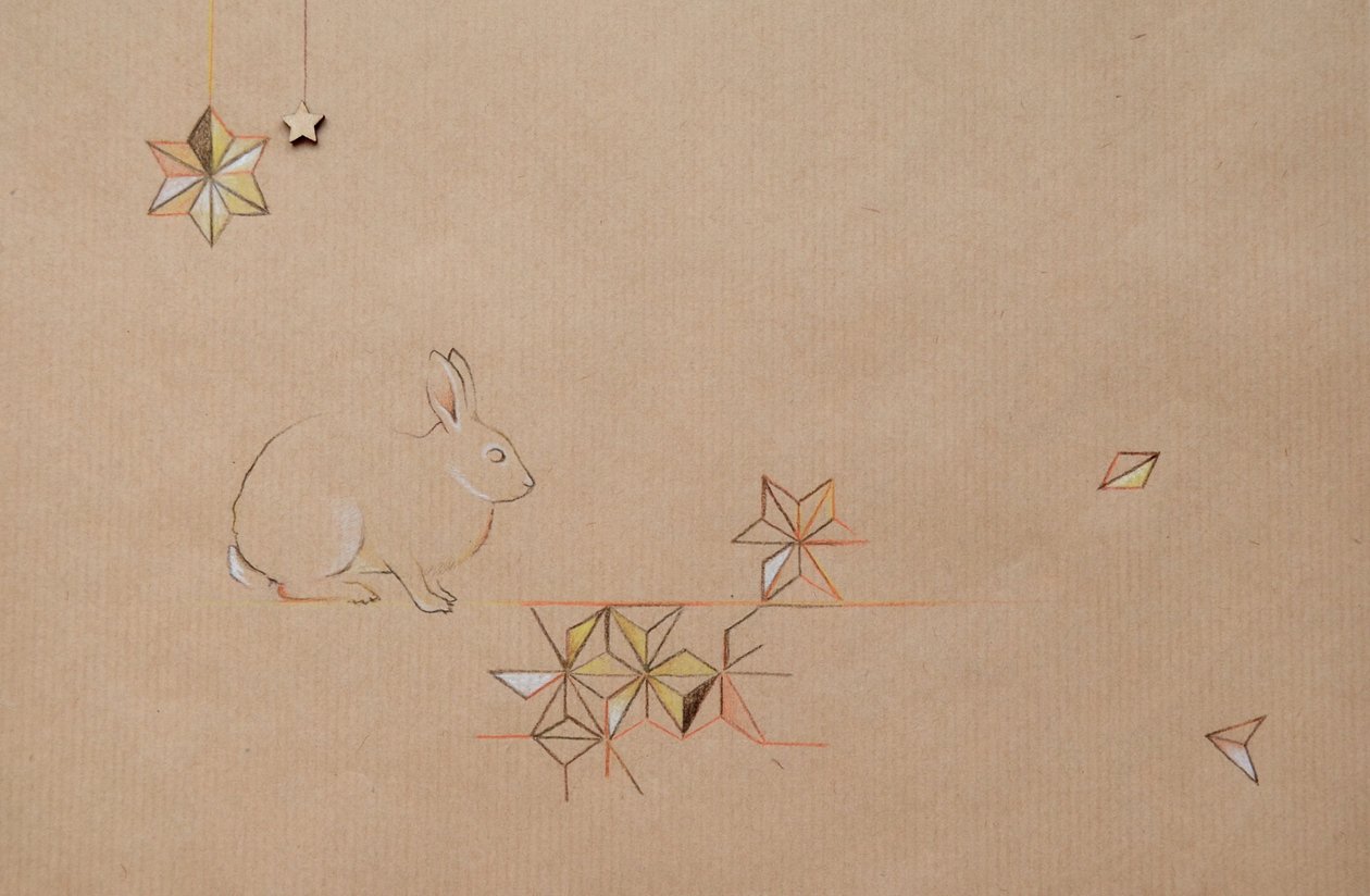 Scatter, 2014 (blyerts och blandteknik på papper) av Eleanor Grafton