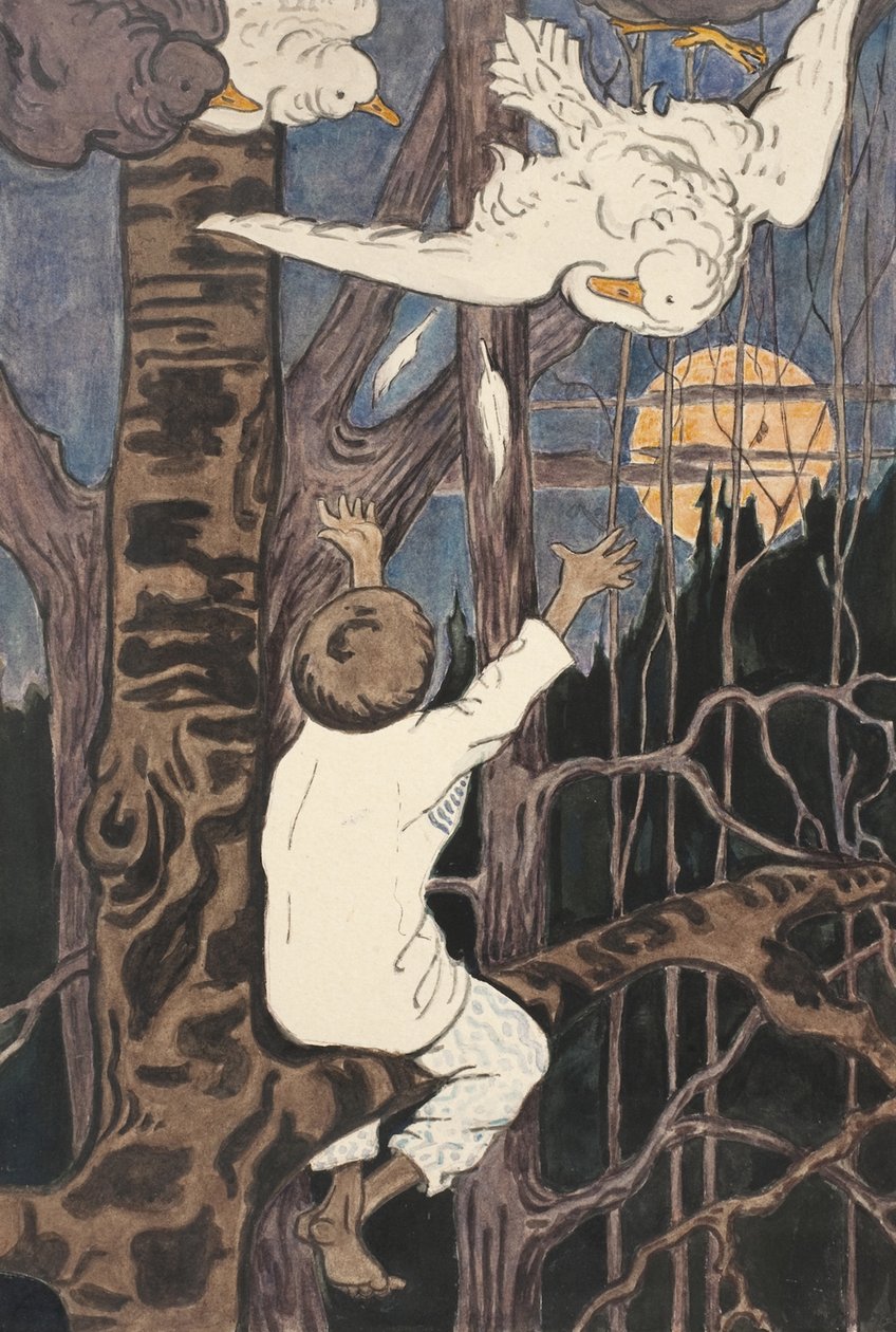 Illustration till The Tale Synko-Philipko, 1890-talet av Elena Dmitryevna Polenova
