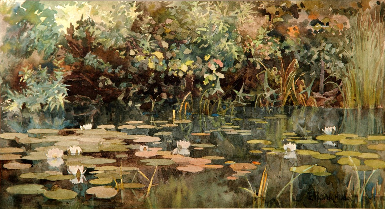 Damm med näckrosor, tidigt 1890-tal av Elena Dmitryevna Polenova