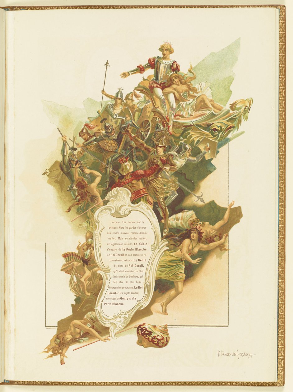 Program för balett La Perle av Marius Petipa och Riccardo Drigo, 1896. av Elena Petrovna Samokish Sudkovskaya