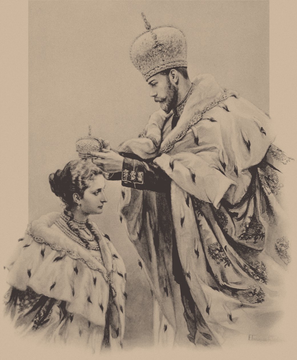 Kejsarinnan Alexandra Fyorodovnas kröning, 1899 av Elena Petrovna Samokish Sudkovskaya