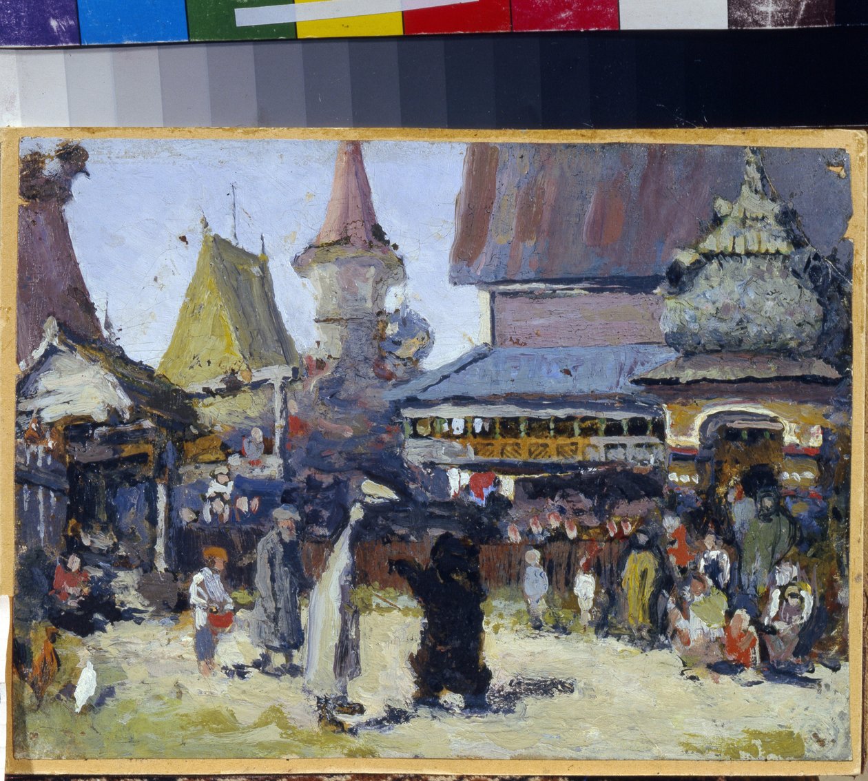 Prinsens hov. (Prinsdomstolen). En björntämjare i storfurstendömet Moskva i oroligheternas tid (1598-1613). Målning av Elena Dmitryevna Polenova (1850-1898), olja på duk av Elena Polenova