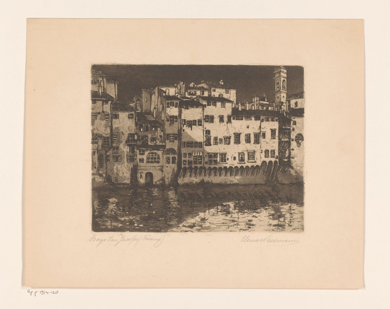 Borgo San Jacopo (Firenze) (originaltitel på objekt) av Elena Wissmann (signed by artist)
