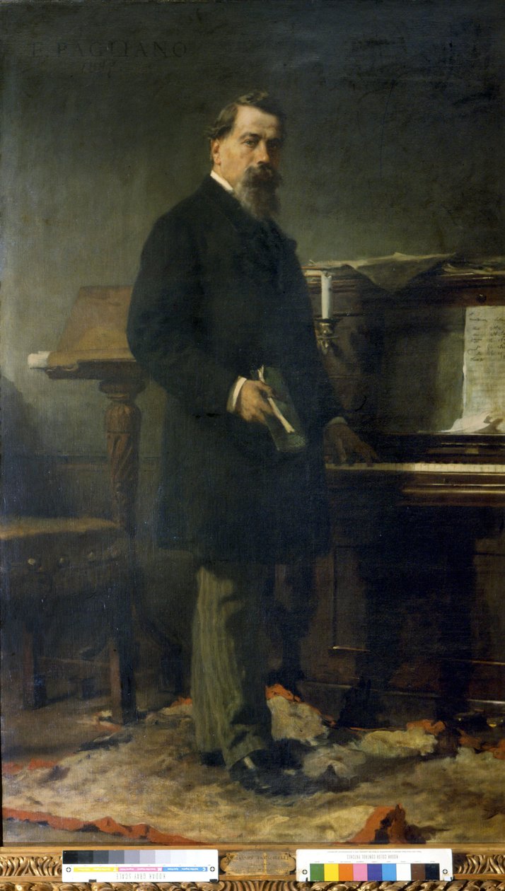 Amilcare Ponchielli (1834 - 1886). italiensk kompositör. Målning av Eleuterio Pagliano. av Eleuterio Pagliano