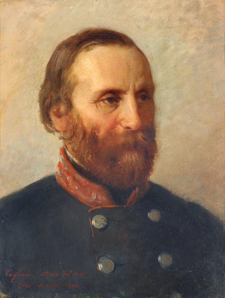 Porträtt av den sanne generalen Giuseppe Garibaldi av Eleuterio Pagliano
