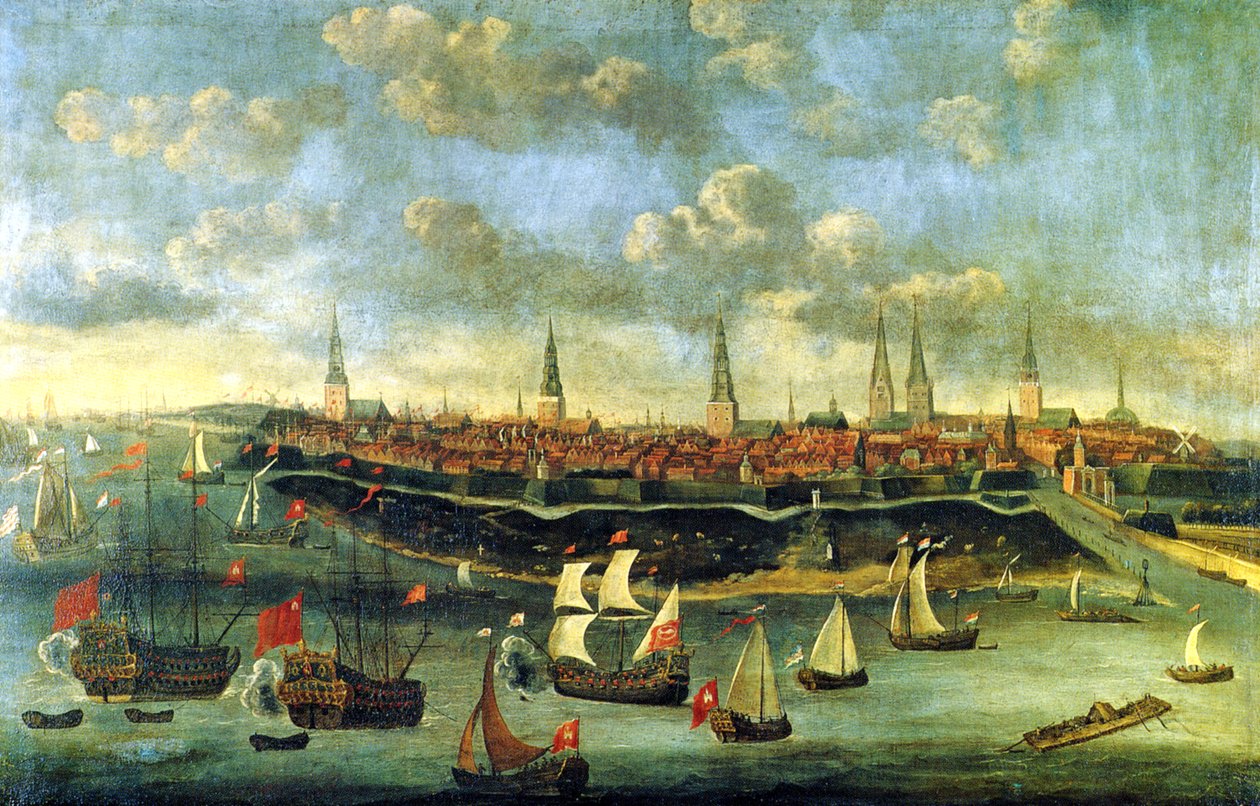 Konvojfartyg på Elben av Elias Gallis
