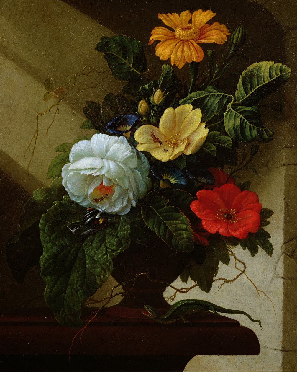Stilleben med blommor av Elias van den Broeck
