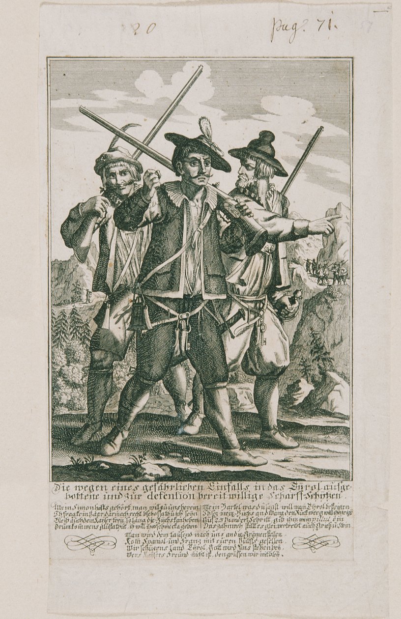 Det tyrolska försvaret 1703: Skarpskyttar av Elias Baeck
