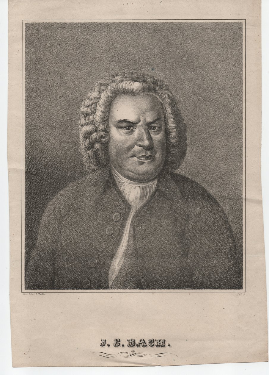 Johann Sebastian Bach (1685-1750) (c. 1850, gravyr) av Elias Gottleib (after) Haussmann
