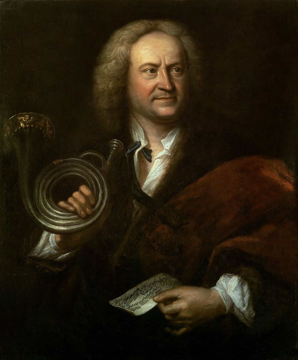 Gottfried Reiche (1667-1734), seniormusiker och solotrumpetist i Bachs orkester av Elias Gottleib Haussmann