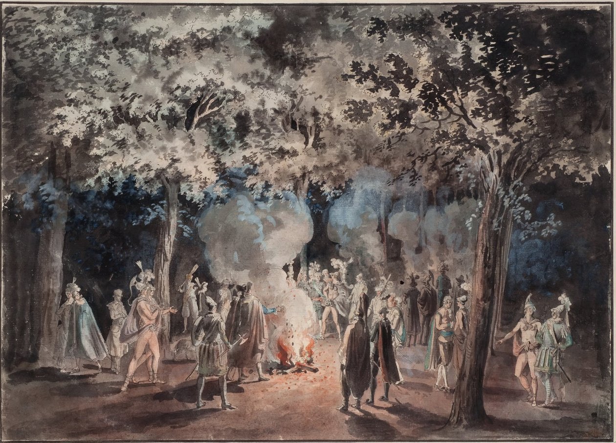 Promenad vid eldarna i Drottningholms park 1785 av Elias Martin
