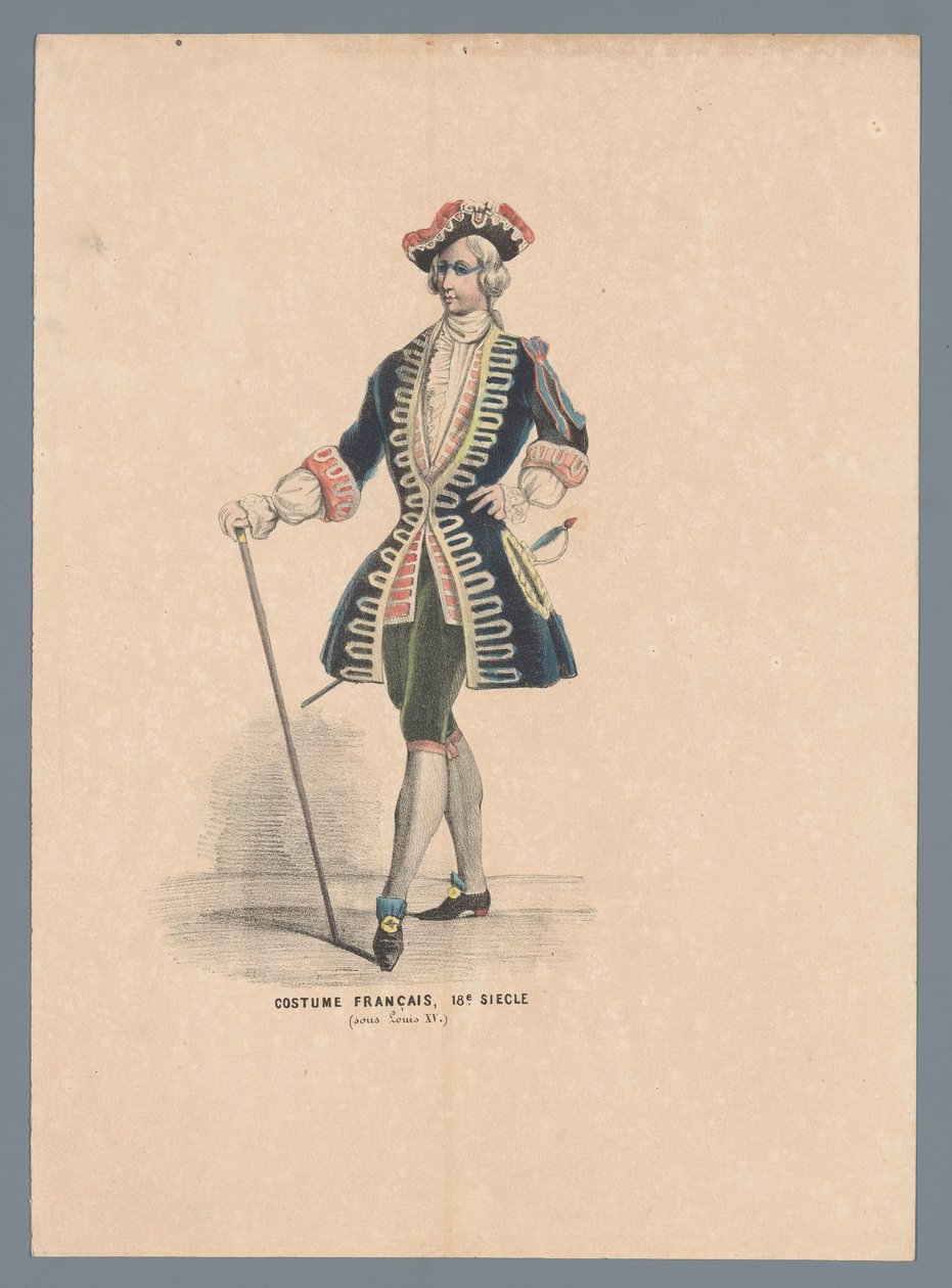 Fransk dräkt, 1700-talet (under Ludvig XV.) (titel på objektet) av Elias Spanier (attributed to)