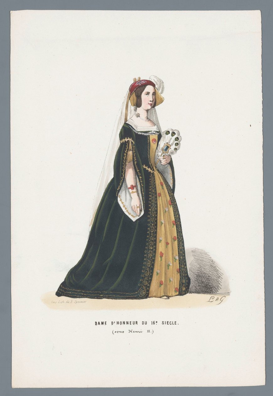 Lady of Honor av 1500-talet (under Henrik II) (titel på objektet) av Elias Spanier