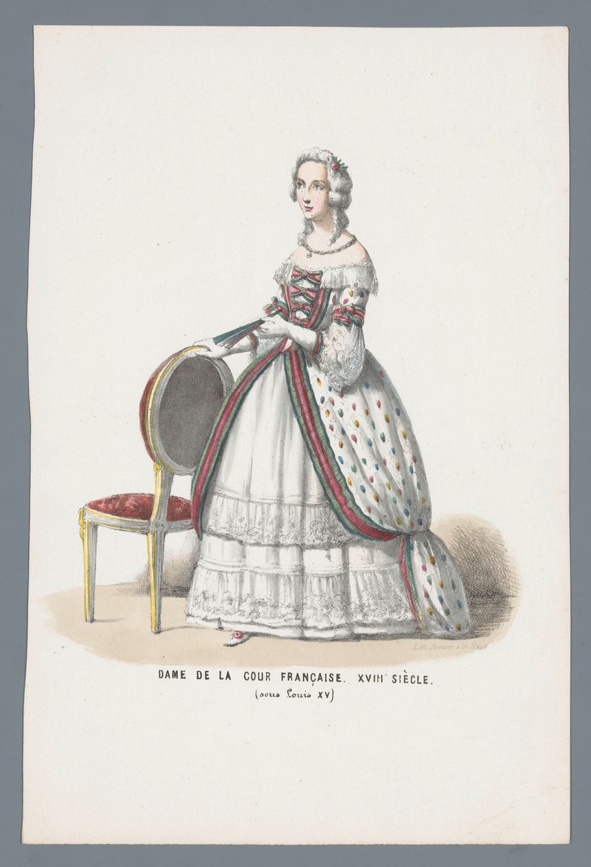 Fru av det franska hovet. XVIII Century (under Ludvig XV) (titel på objekt) av Elias Spanier