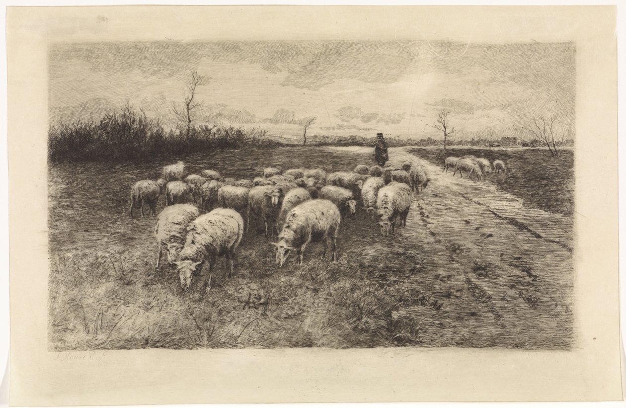 Herde med flock får av Elias Stark