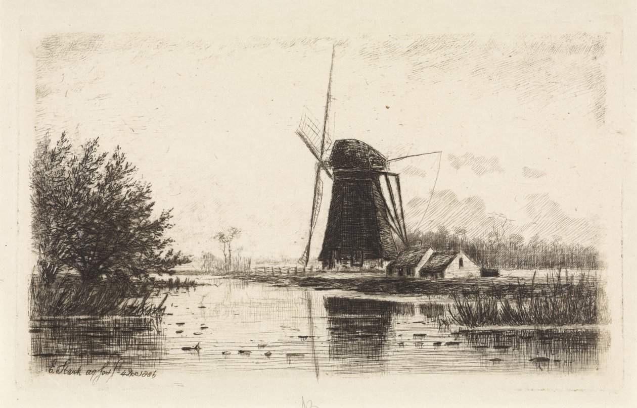 Väderkvarn i Baambrugge av Elias Stark
