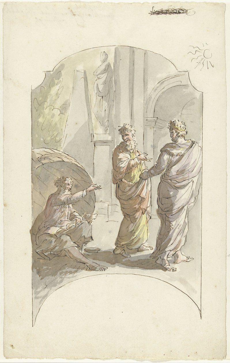 Diogenes ber Alexander att inte vara i hans ljus av Elias van Nijmegen