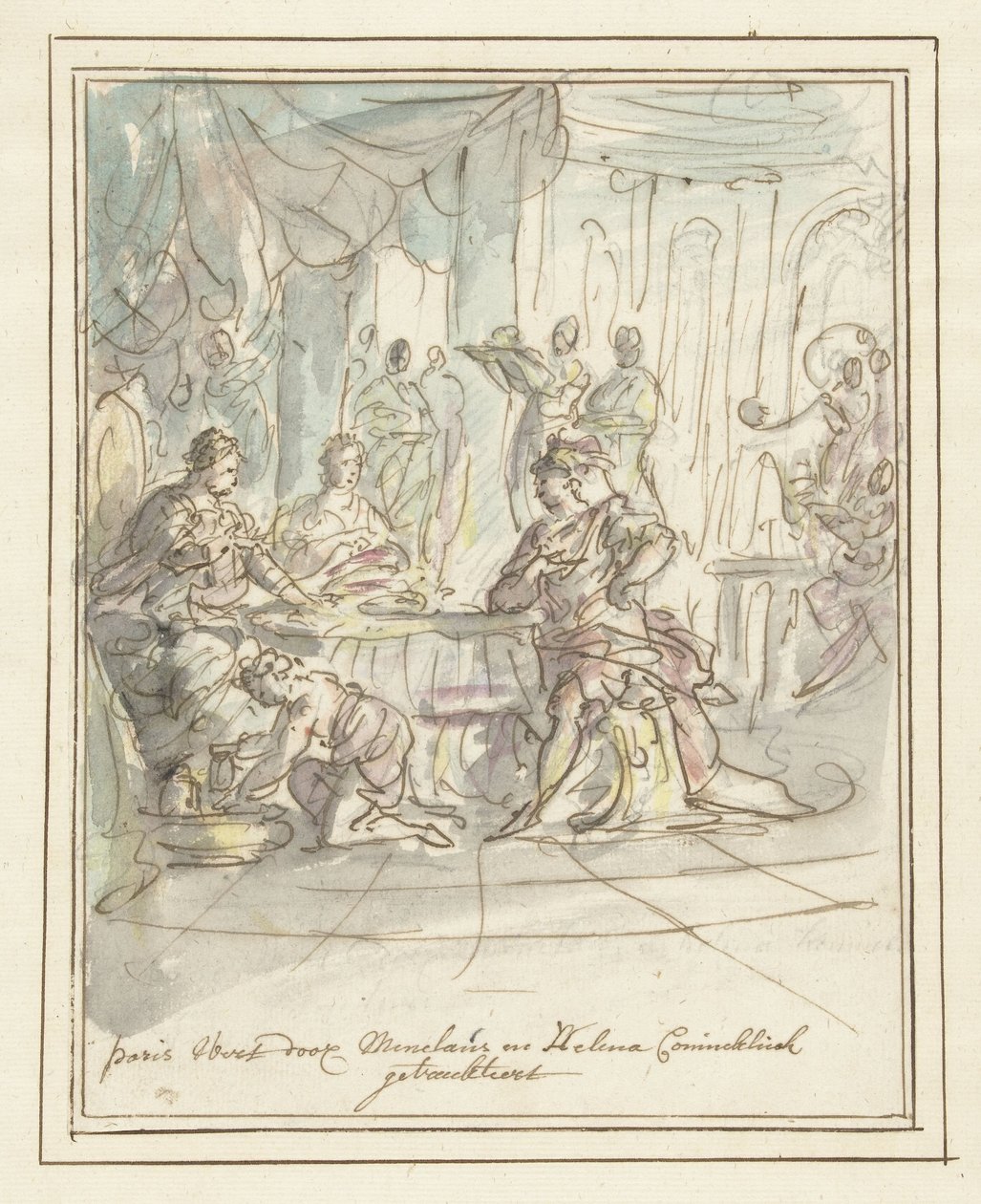 Paris välkomnas av Menelaos och Helena av Elias van Nijmegen