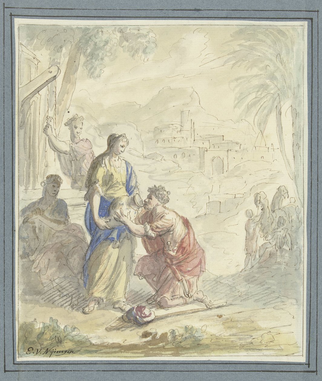 Rebecka och Elieser vid brunnen av Elias van Nijmegen