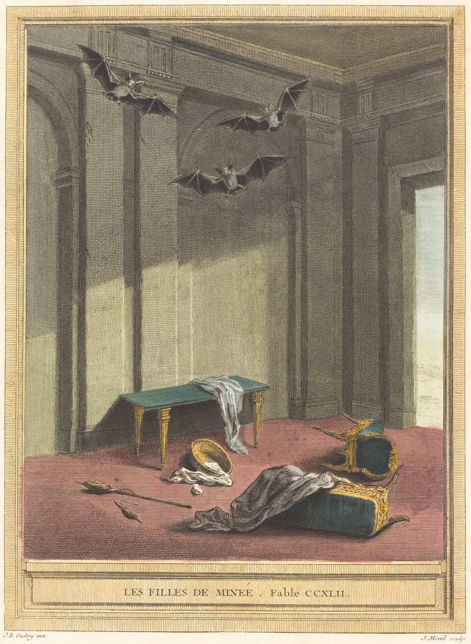 Les filles de Minee (Mina döttrar) av Elie du Mesnil after Jean Baptiste Oudry