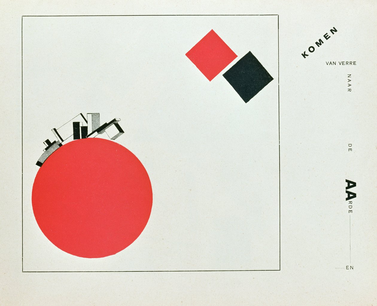 Illustration till "Berättelsen om två kvadrater", skriven av konstnären, pub. i Berlin, 1922 (tryckt bok) av Eliezer Markowich Lissitzky