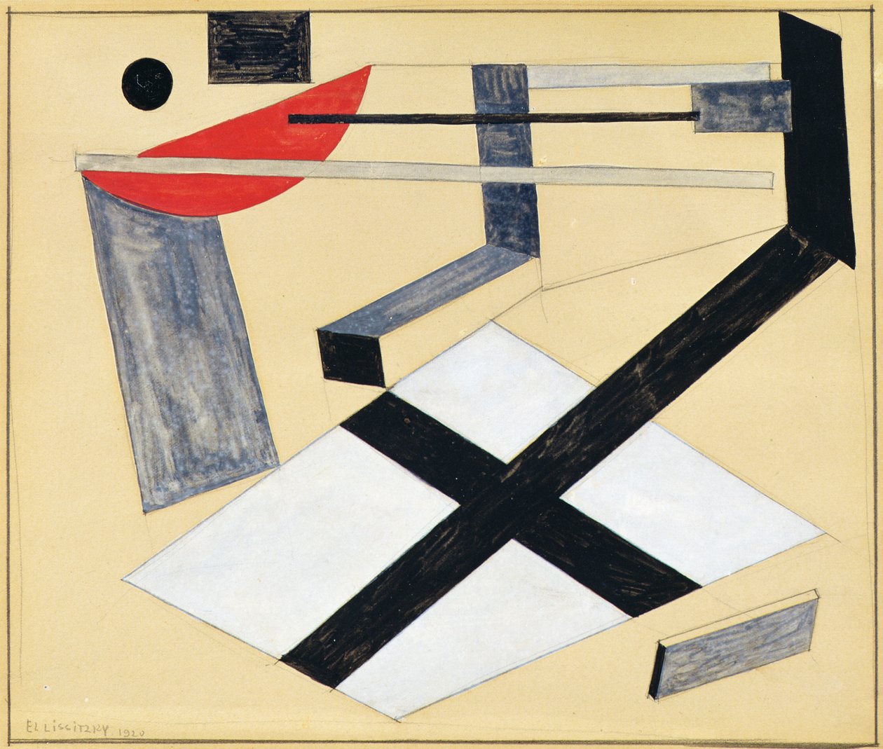 Studie för Proun30T, 1920 av Eliezer Markowich Lissitzky