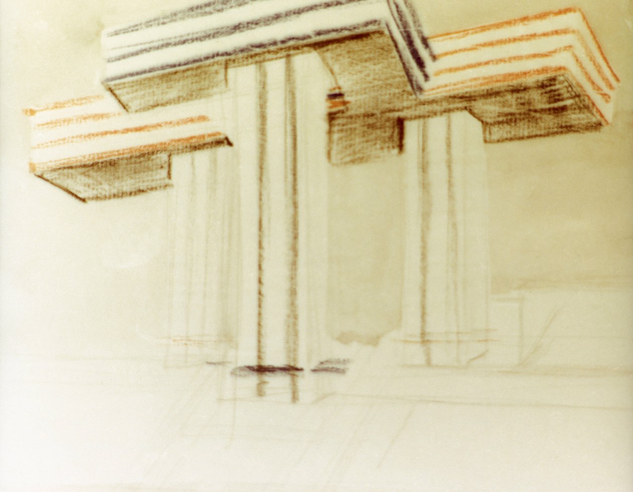 Designritning för den föreslagna wolkenbugel-byggnaden (molnjärn) av el lissitzky (lazar markovich lissitzky) som aldrig byggdes av Eliezer Markowich Lissitzky