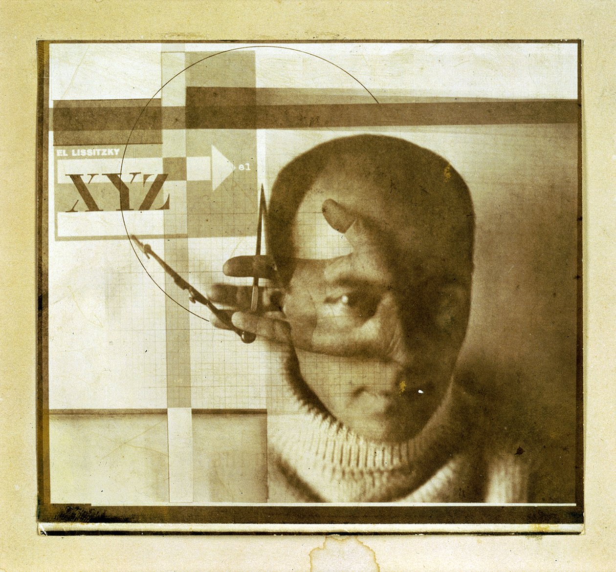 Konstruktören (självporträtt) - fotografi av Lazar Lissitzky dit El Lissitzky (Lissitsky ou Lissitski) (1890-1941) - 1924 - Fotografi - Van Abbemuseum, Eindhoven av Eliezer Markowich Lissitzky