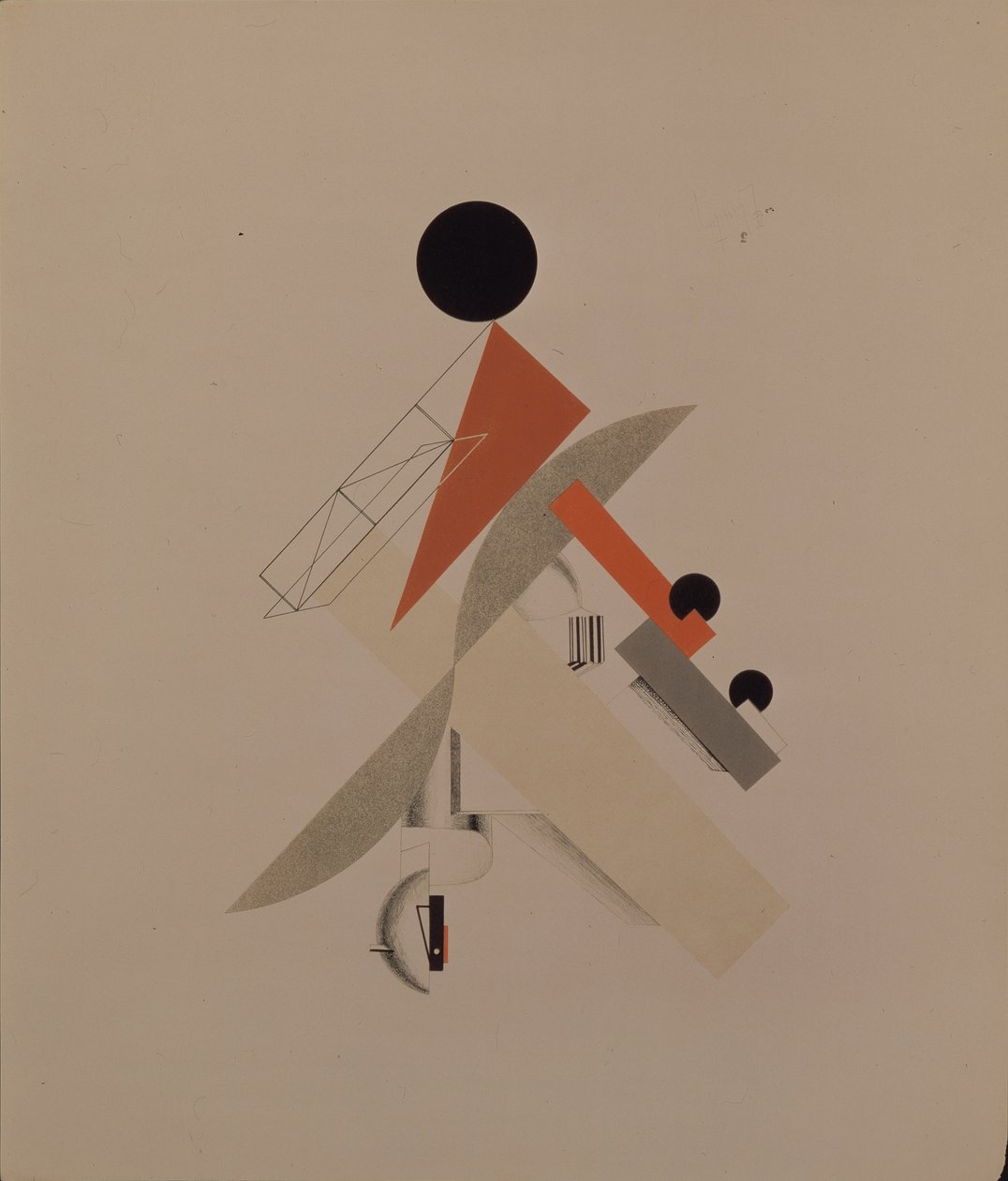 Globetrotter. Statyett för operan Seger över solen av A. Kruchenykh, 1920-1921 av Eliezer Markowich Lissitzky