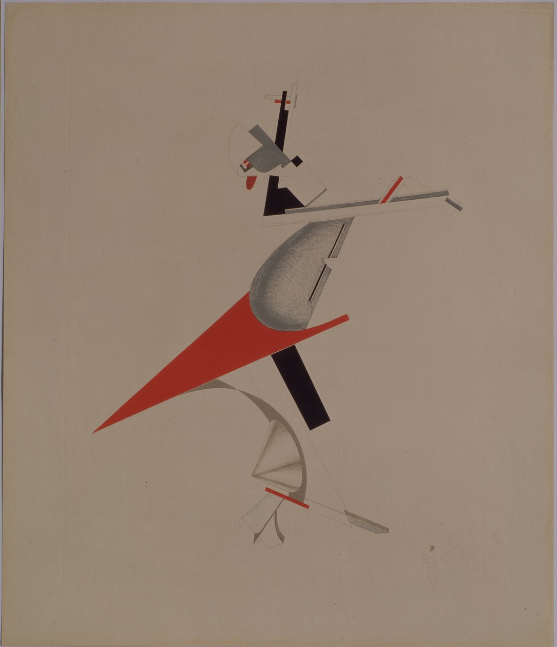 Buse. Statyett för operan Seger över solen av A. Kruchenykh, 1920-1921 av Eliezer Markowich Lissitzky