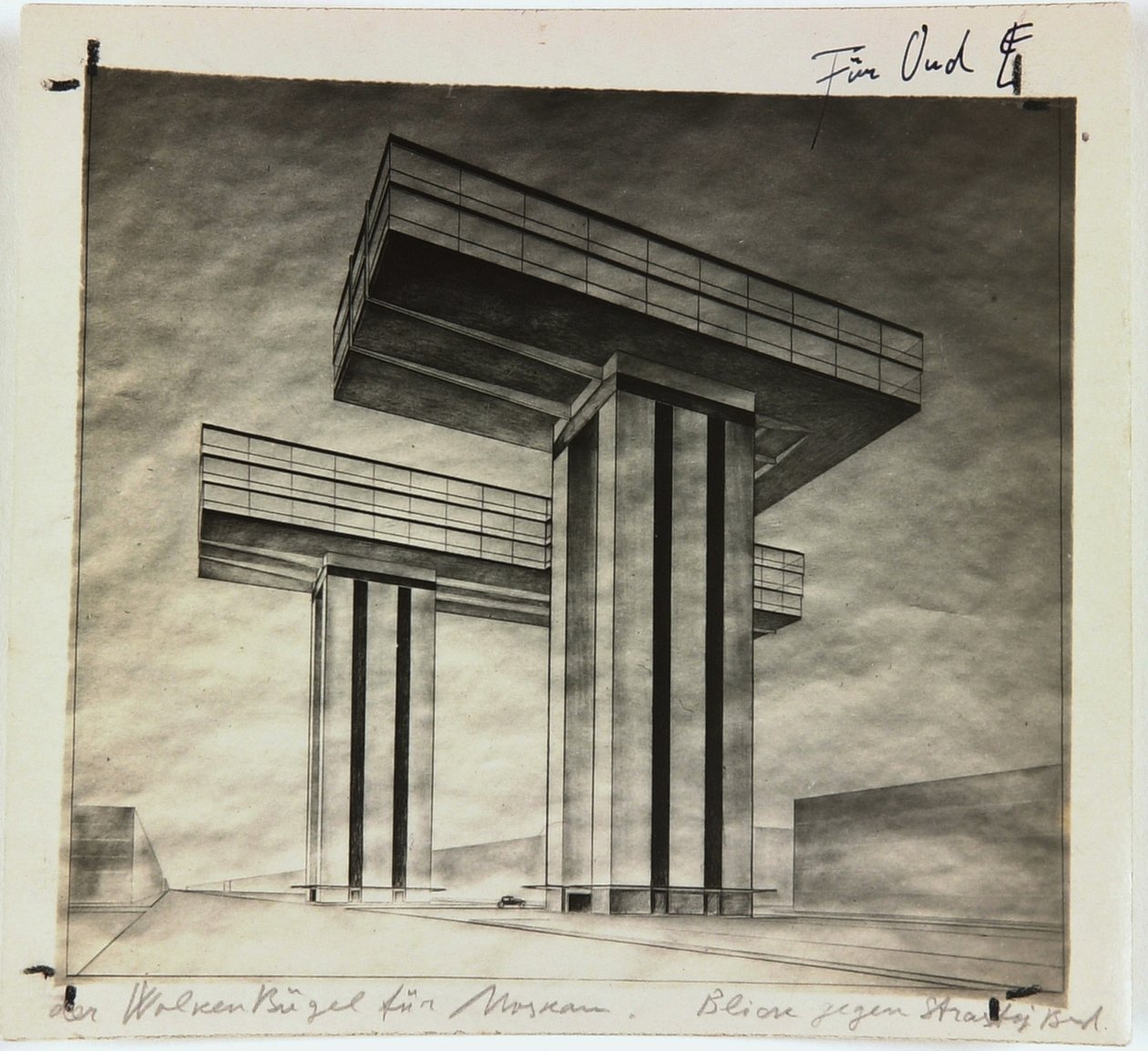 Skyskrapan Wolkenbügel på Strastnoy Boulevard i Moskva, 1925 av Eliezer Markowich Lissitzky