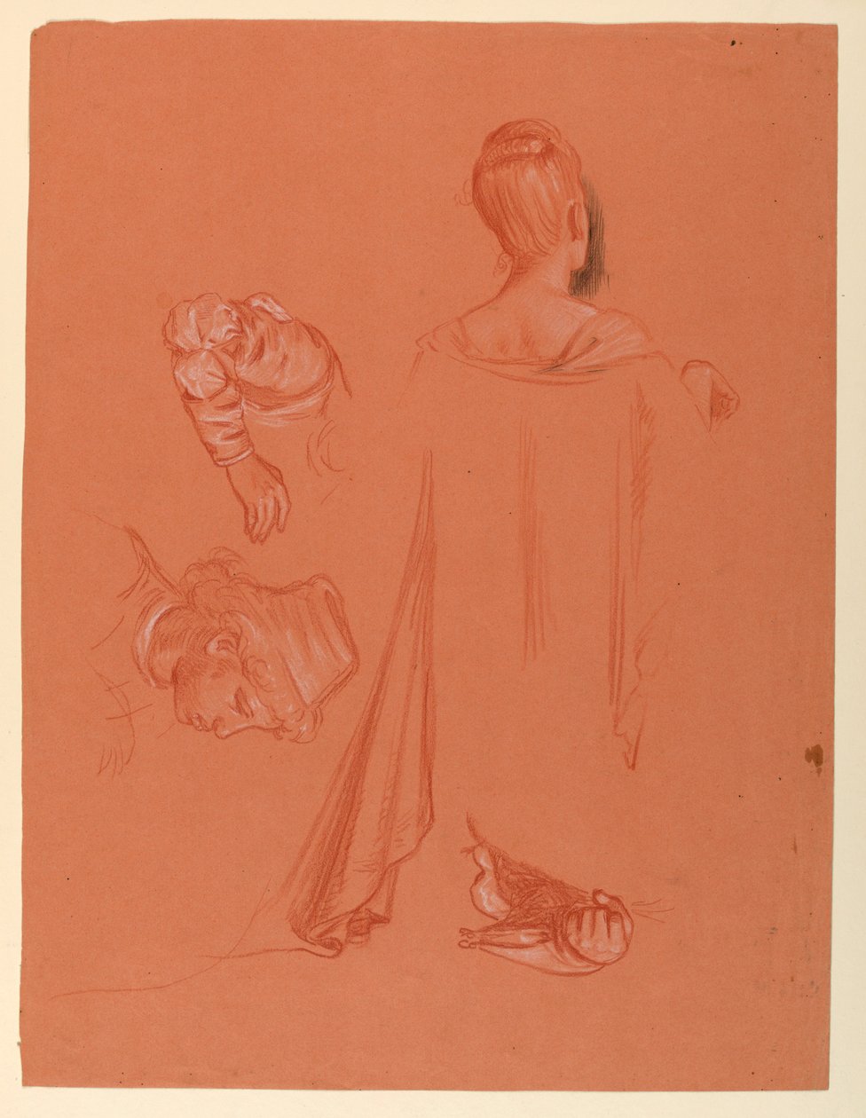 Figur och draperi studier av Elihu Vedder