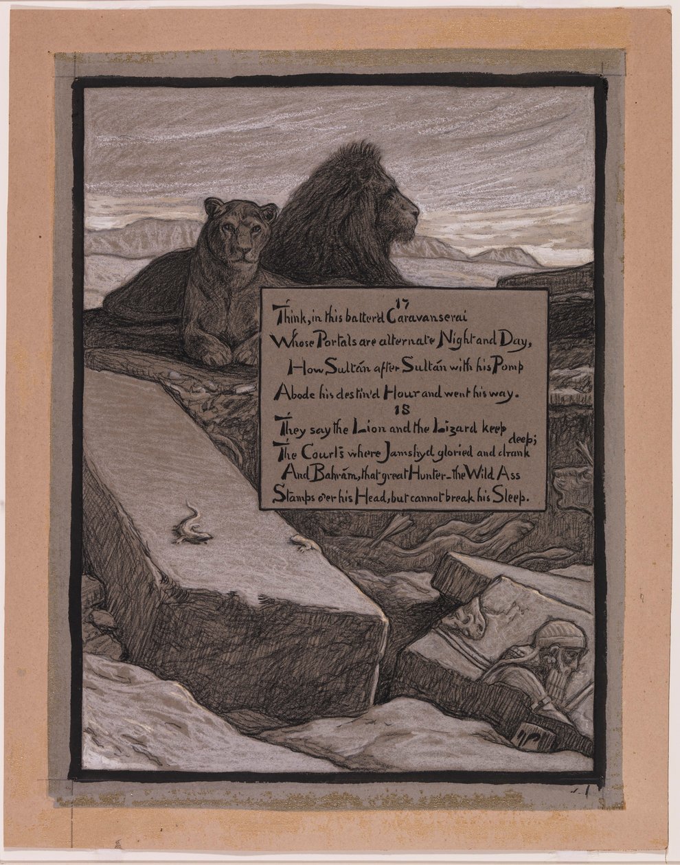 (Illustration för Rubáiyát av Omar Khayyám) Domstolarna i Jamshyd av Elihu Vedder