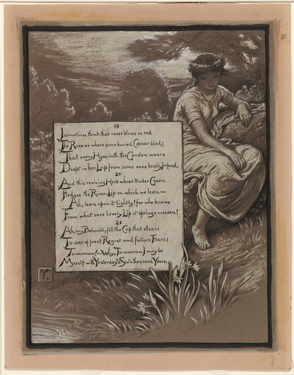 (Illustration till Rubáiyát av Omar Khayyám) Flodläppen av Elihu Vedder