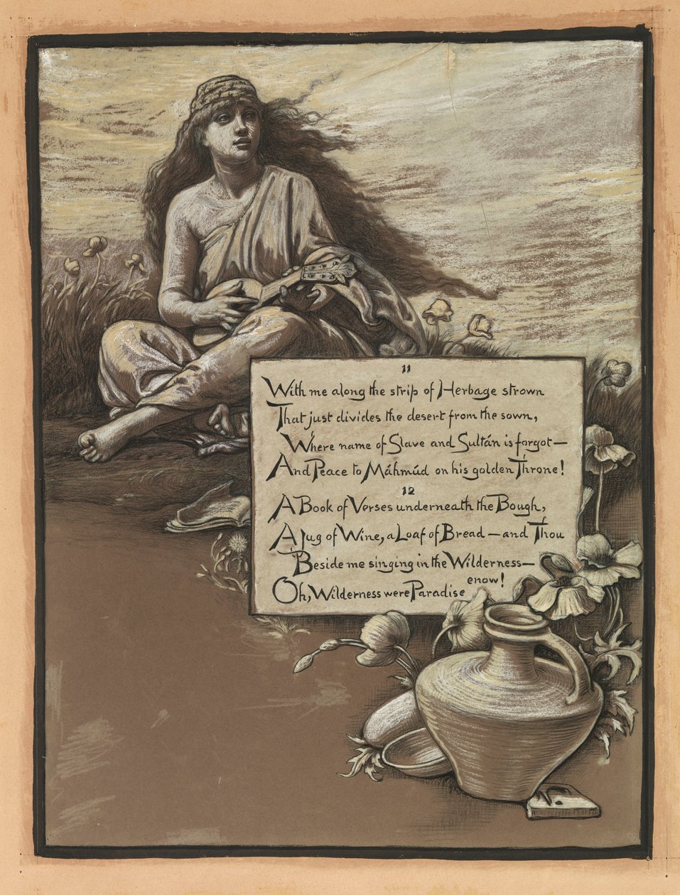 (Illustration till Rubáiyát av Omar Khayyám) Sången i vildmarken av Elihu Vedder