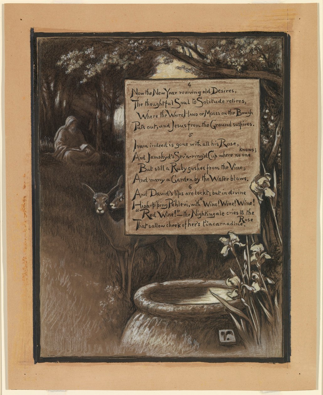 (Illustration till Rubáiyát av Omar Khayyám) Den eftertänksamma själen drar sig tillbaka till ensamheten av Elihu Vedder