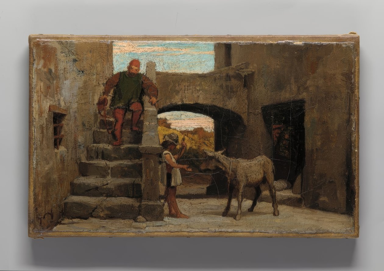 Fabeln om mjölnaren, hans son och åsnan av Elihu Vedder