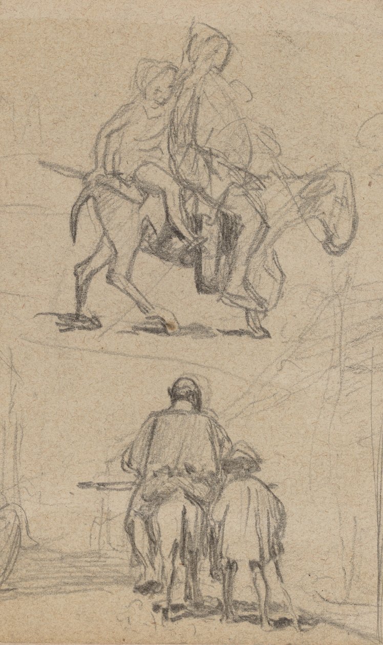 Far, son och åsna, ca. 1859. av Elihu Vedder