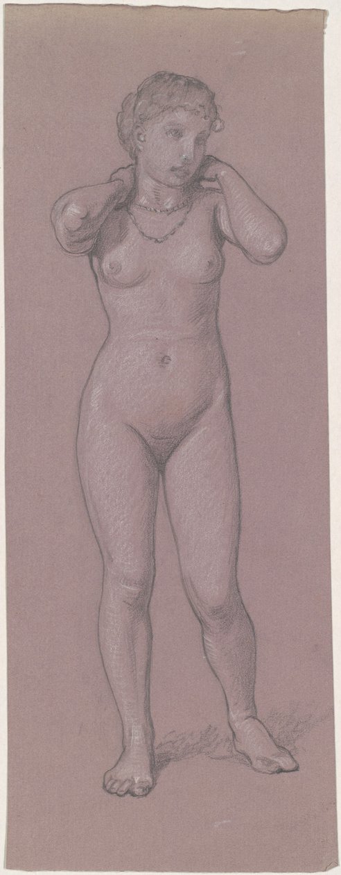 Naken kvinna med halsband, 1870-1880-tal. av Elihu Vedder