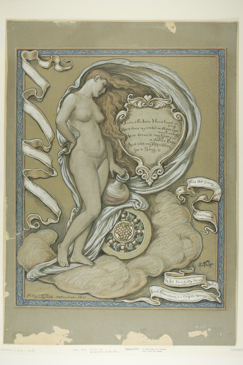 Figurstudie för Rubaiyat av Omar Khayyam av Elihu Vedder
