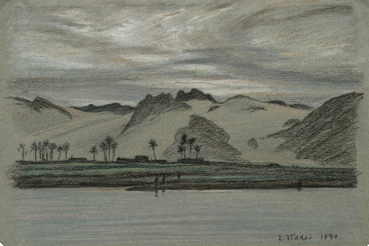 Från 30 teckningar av Nilens resa, nr 19 av Elihu Vedder