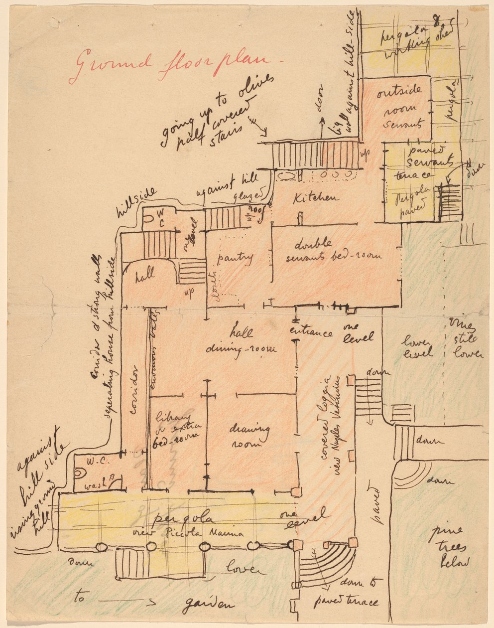 Bottenplan för Torre Quattro Venti av Elihu Vedder