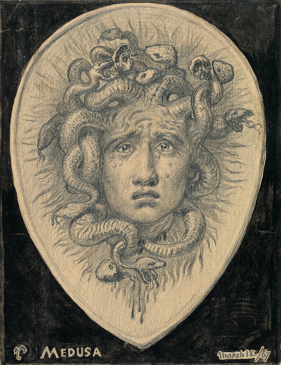 Medusa, 1867 (penna och bläck på papper) av Elihu Vedder