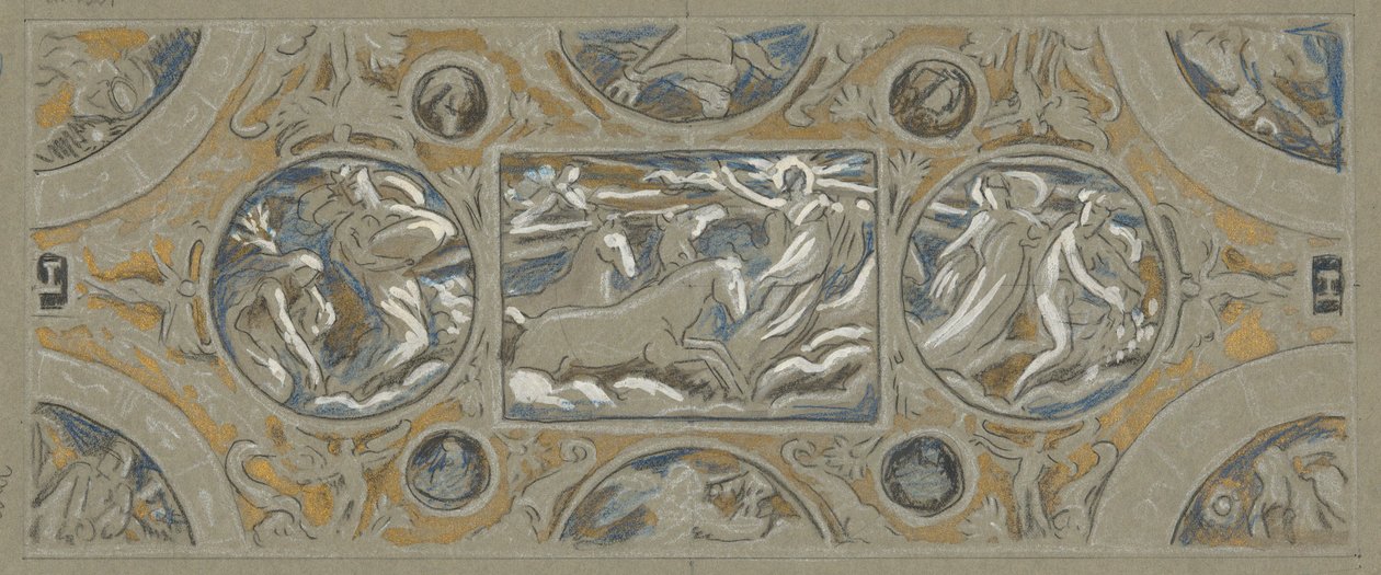 Preliminär studie för Huntington House Ceiling, från 60 studier för Huntington-taket (1926.80) av Elihu Vedder