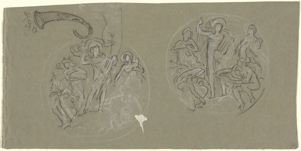 Studieark för Huntington Ceiling av Elihu Vedder